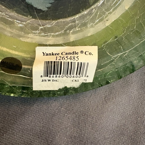 Yankee Candle Hand Painted Daisy Glass Shade Green Crackle - Picture 6 of 6